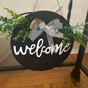 Hanging plaque for front door or porch